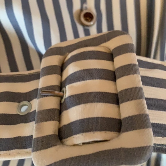 RETRO B.G.B. LTD DRESS NAUTICAL GRAY WHITE STRIPES ROCKABILLY PIN UP I LOVE LUCY - Picture 10 of 16